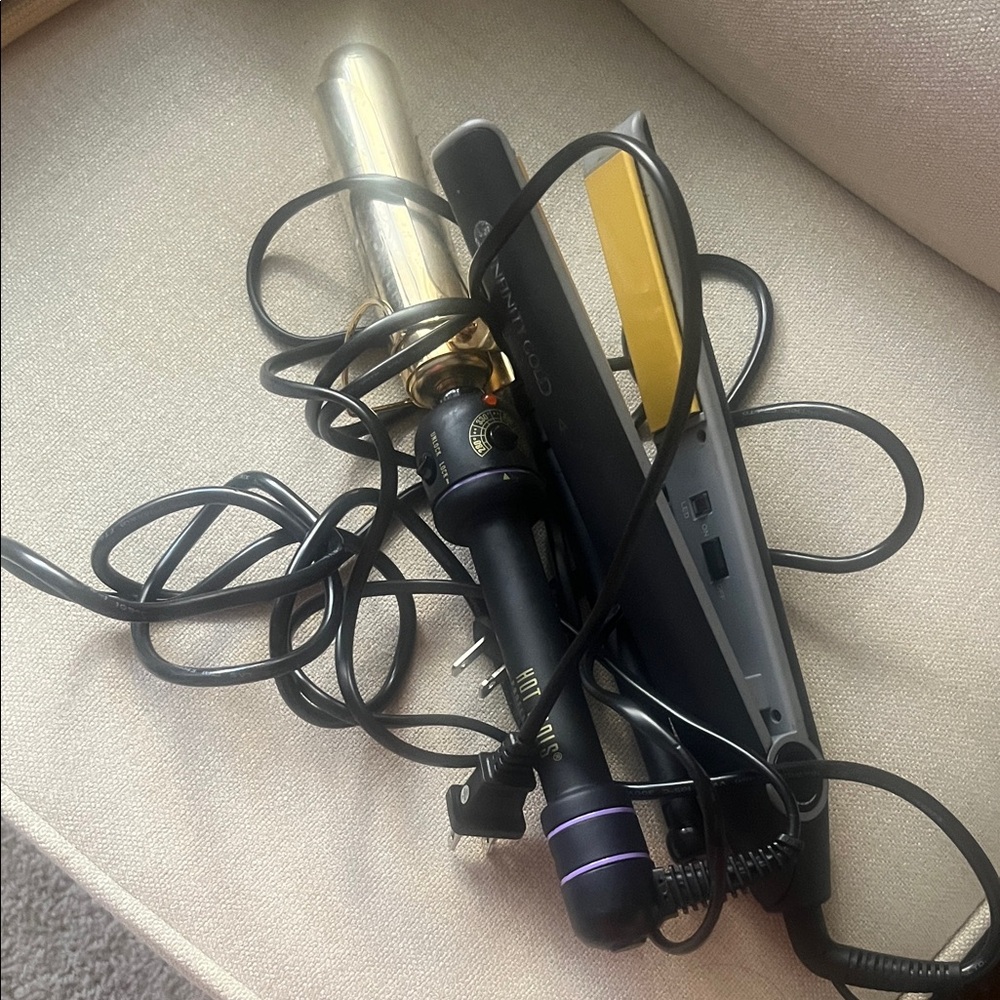 Black and Gold Hair Styling Tools